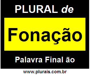 Plural de Fonação