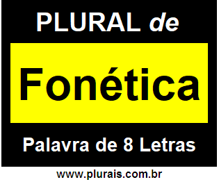 Plural de Fonética