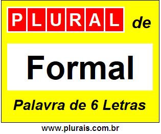 Plural de Formal