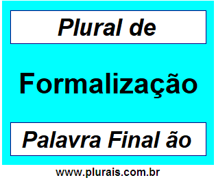 Plural de Formalização