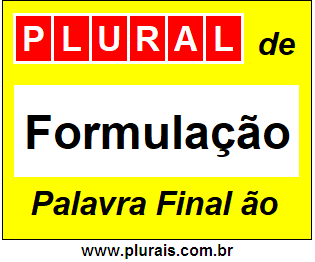 Plural de Formulação