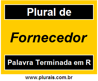 Plural de Fornecedor