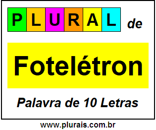 Plural de Fotelétron