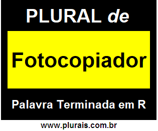 Plural de Fotocopiador