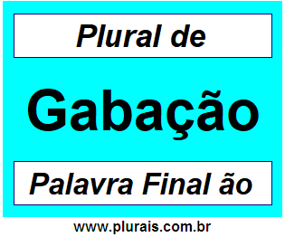 Plural de Gabação