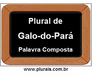 Plural de Galo-do-Pará