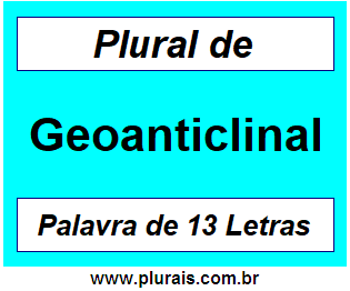 Plural de Geoanticlinal