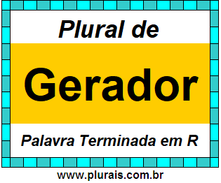 Plural de Gerador