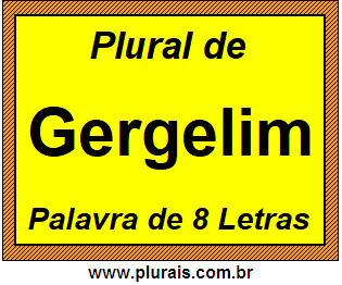 Plural de Gergelim