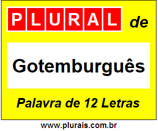 Plural de Gotemburguês