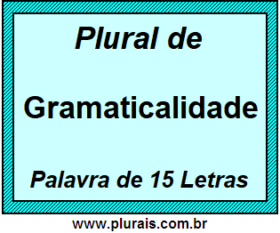 Plural de Gramaticalidade