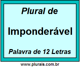 Plural de Imponderável