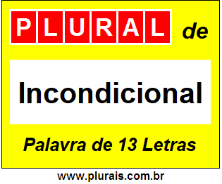 Plural de Incondicional