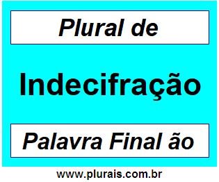 Plural de Indecifração