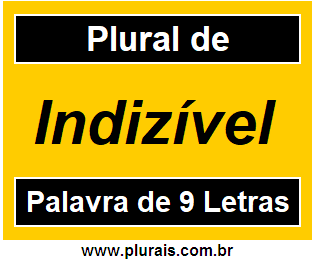 Plural de Indizível