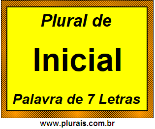 Plural de Inicial