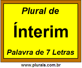 Plural de Ínterim