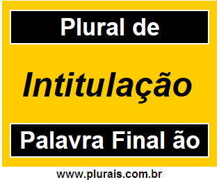 Plural de Intitulação