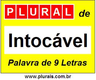 Plural de Intocável