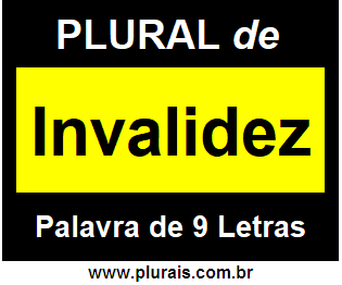 Plural de Invalidez