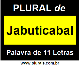 Plural de Jabuticabal