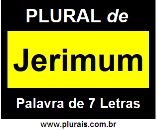 Plural de Jerimum