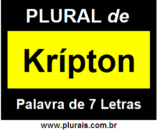 Plural de Krípton