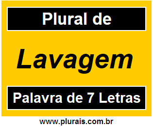 Plural de Lavagem