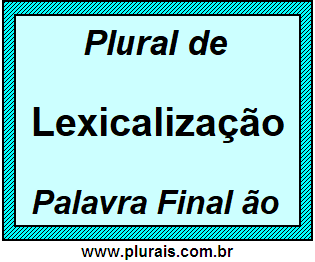 Plural de Lexicalização