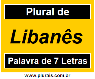 Plural de Libanês