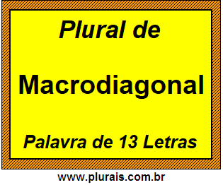 Plural de Macrodiagonal