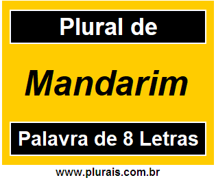 Plural de Mandarim