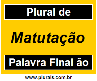 Plural de Matutação