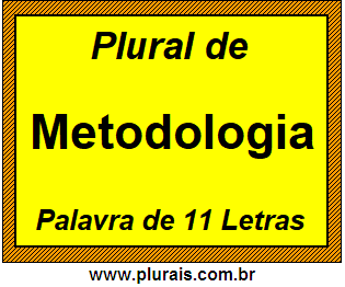 Plural de Metodologia