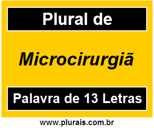 Plural de Microcirurgiã