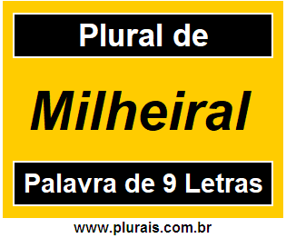 Plural de Milheiral