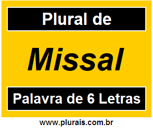 Plural de Missal