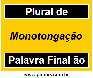 Plural de Monotongação