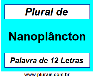 Plural de Nanoplâncton