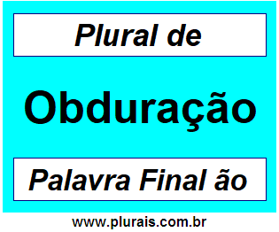 Plural de Obduração