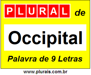 Plural de Occipital