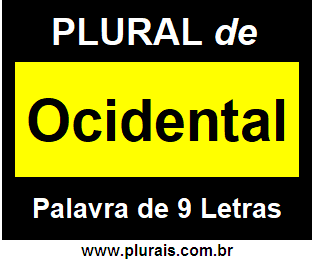 Plural de Ocidental