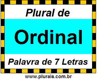 Plural de Ordinal