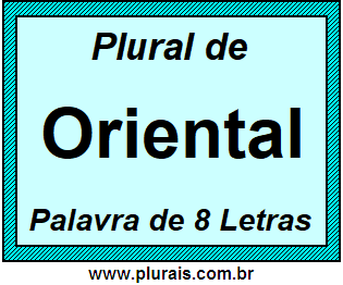 Plural de Oriental