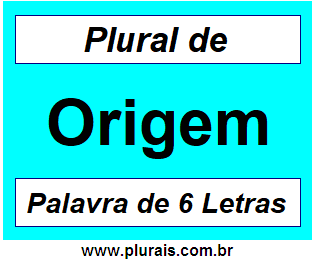 Plural de Origem