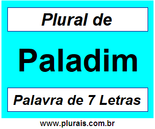 Plural de Paladim