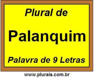 Plural de Palanquim