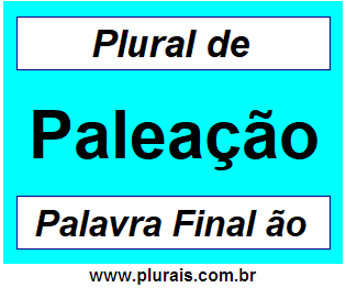 Plural de Paleação