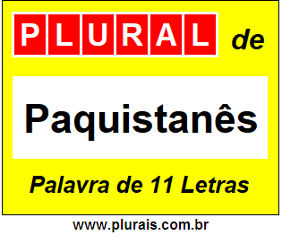 Plural de Paquistanês