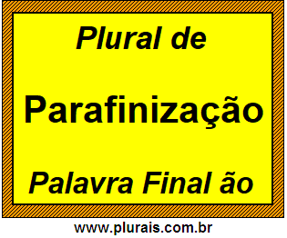 Plural de Parafinização